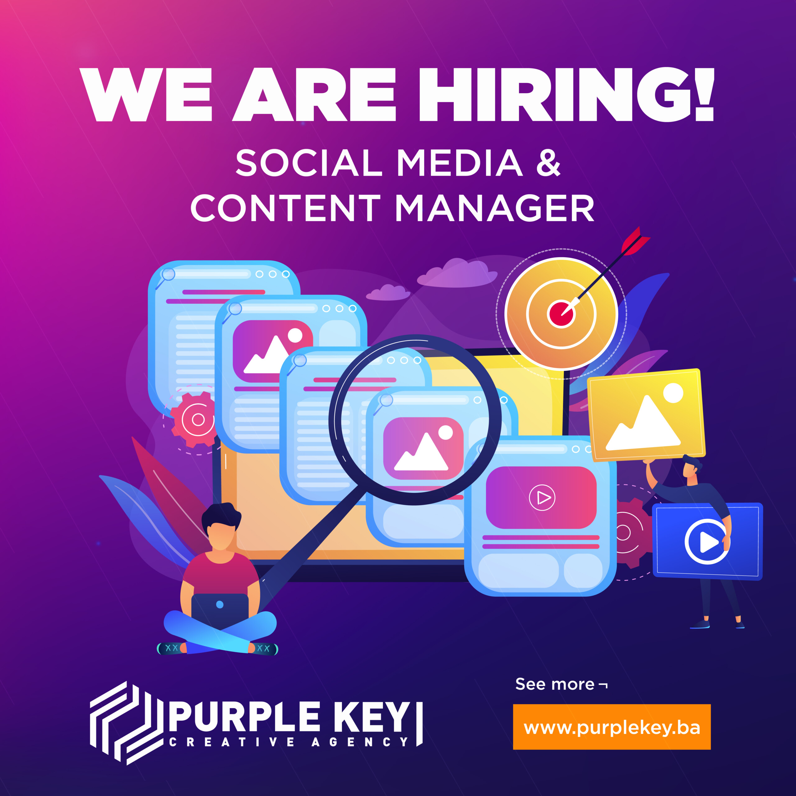 Social Media Content Manager Purple Key